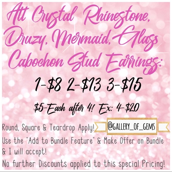 Blue Faux Druzy Silver Heart Stud Earrings! - Picture 6 of 6